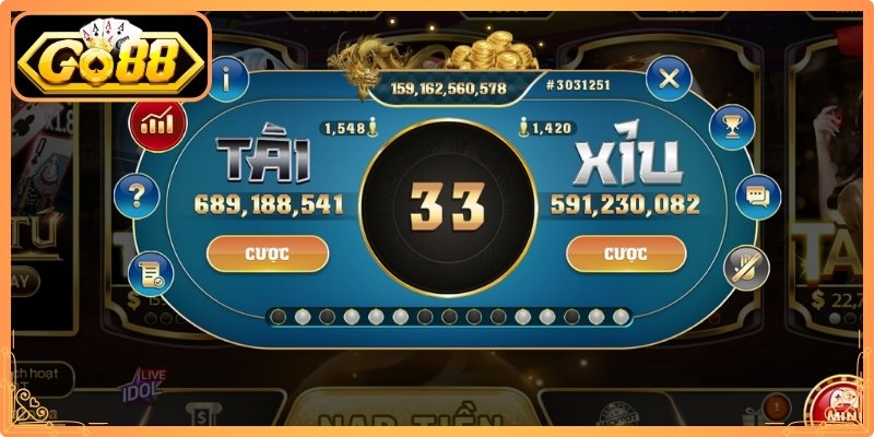 Tài Xỉu Go88 - Trò Chơi Xúc Xắc Hấp Dẫn Và Dễ Thắng 2 Cược Tài hoặc Xỉu hấp dẫn